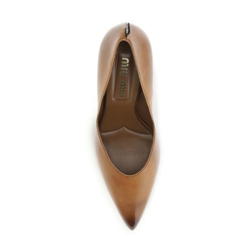 Miu Miu Beige Leather High Heel Pumps