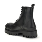 Balenciaga Black Calf Leather Bos Taurus Lace-Up Boots