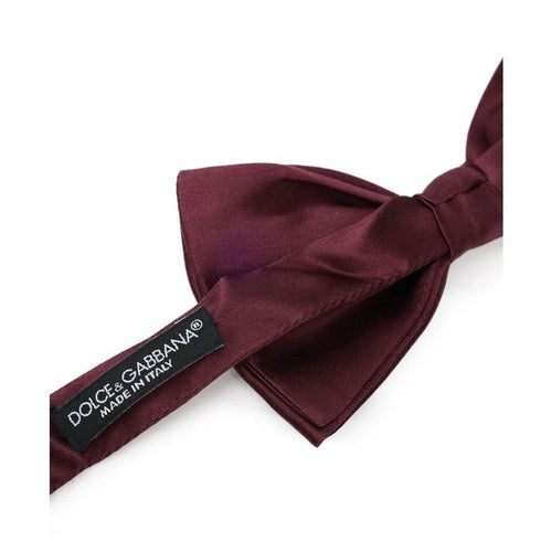 Dolce & Gabbana Bordeaux Silk Bowtie