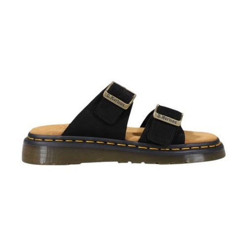 Dr. Martens Black Leather Flat Sandals