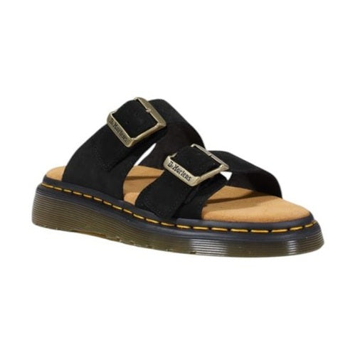 Dr. Martens Black Leather Flat Sandals