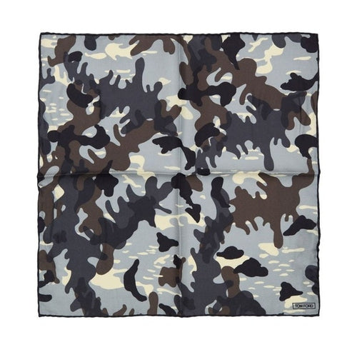 Tom Ford Gray Silk Pocket Square