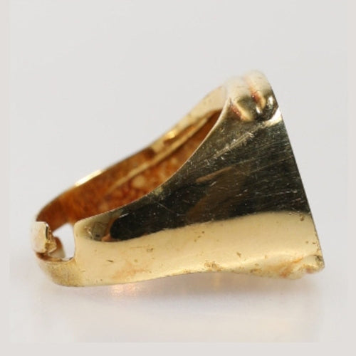 Dolce & Gabbana Gold-Tone Real Brass Black Enamel "J" Adjustable Rings