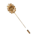 Dolce & Gabbana Gold Tone Green Stone Antique Men Accessory Brooch Pin