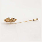 Dolce & Gabbana Gold Tone Green Stone Antique Men Accessory Brooch Pin