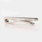 Dolce & Gabbana Silver Tone Brass Logo Branded Men Accessory Tie Clip Bar
