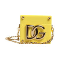 Dolce & Gabbana Yellow DG Logo Plaque Cover Gold Chain Airpods Case