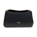 Prada Black Calf Leather Bos Taurus Shoulder Bag