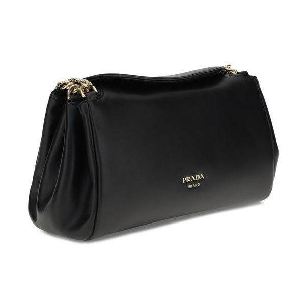 Prada Black Calf Leather Bos Taurus Shoulder Bag