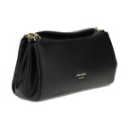 Prada Black Calf Leather Bos Taurus Shoulder Bag