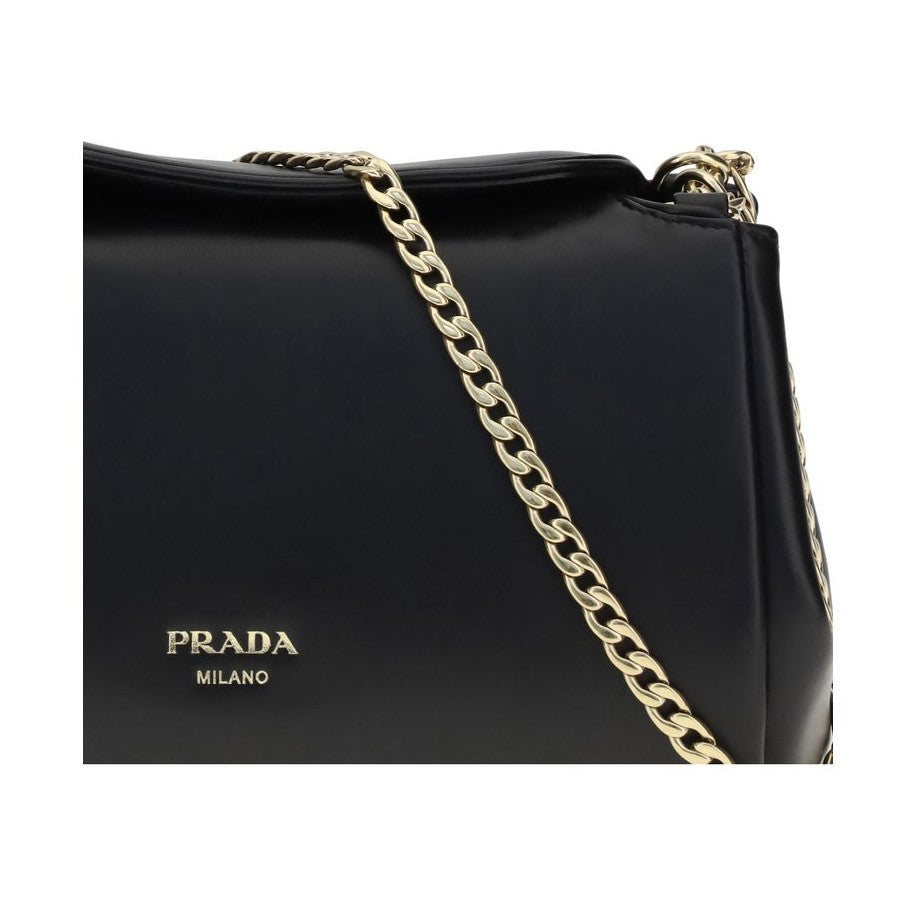 Prada Black Calf Leather Bos Taurus Shoulder Bag