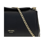 Prada Black Calf Leather Bos Taurus Shoulder Bag