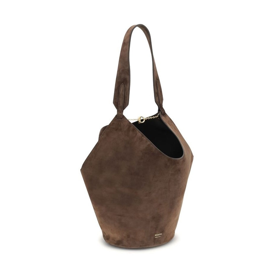 Khaite Brown Calf Leather Bos Taurus Shoulder Bag