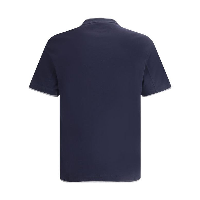Brunello Cucinelli Blue Cotton T-Shirt