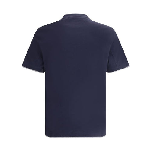Brunello Cucinelli Blue Cotton T-Shirt