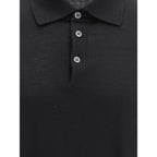 Brunello Cucinelli Black Cashmere Polo Shirt