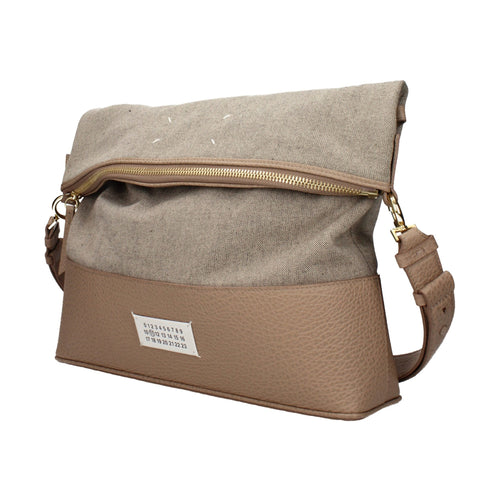 Beige Fabric Shoulder Bag