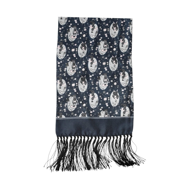 Dolce & Gabbana Navy Blue Silk Neck Wrap Shawl Men Scarf