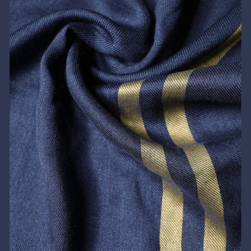 Dolce & Gabbana Blue Cashmere Neck Wrap Shawl Fringes Scarf