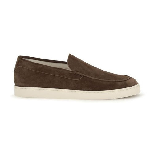 Brunello Cucinelli Brown Calf Leather Bos Taurus Slip-On Loafers