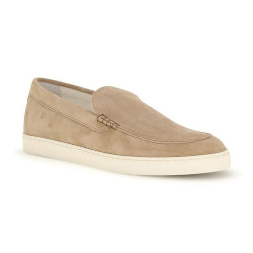 Brunello Cucinelli Beige Calf Leather Bos Taurus Slip-On Loafers