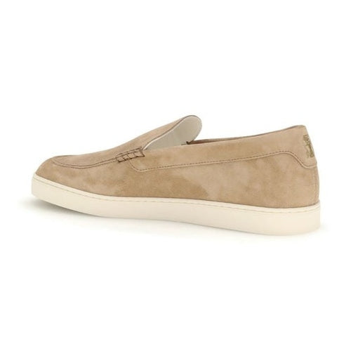 Brunello Cucinelli Beige Calf Leather Bos Taurus Slip-On Loafers