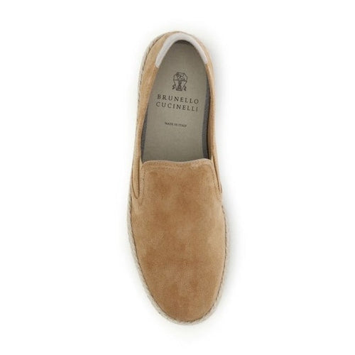 Brunello Cucinelli Beige Calf Leather Bos Taurus Espadrilles