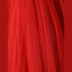 Dolce & Gabbana Red Floral Off Shoulder A-line Gown Dress