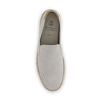 Brunello Cucinelli Gray Calf Leather Bos Taurus Low Top Sneakers