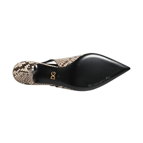 Dolce & Gabbana Multicolor Leather Heels Slingback Shoes