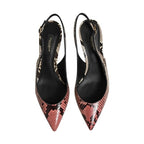 Dolce & Gabbana Multicolor Leather Heels Slingback Shoes