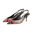 Dolce & Gabbana Multicolor Leather Heels Slingback Shoes