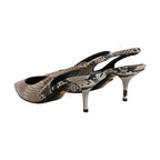 Dolce & Gabbana Multicolor Leather Heels Slingback Shoes