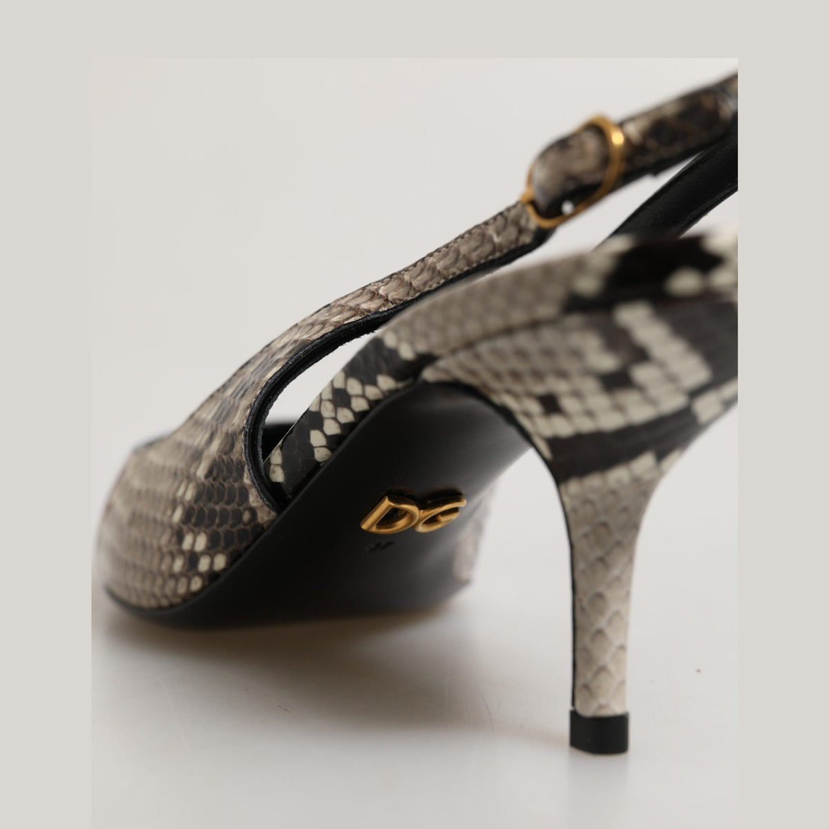 Multicolor Leather Heels Slingback Shoes