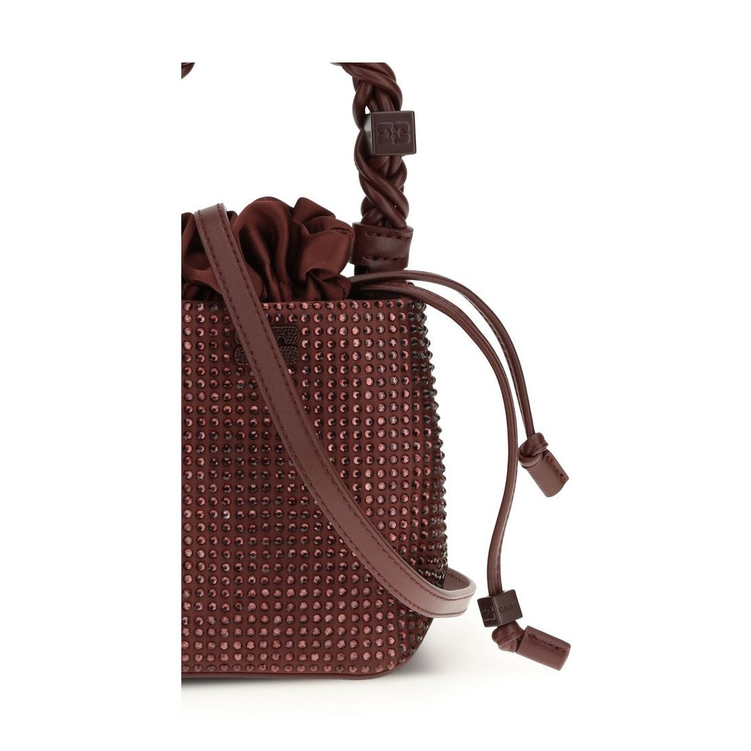 Ganni Bordeaux Recycled Polyester Handbag