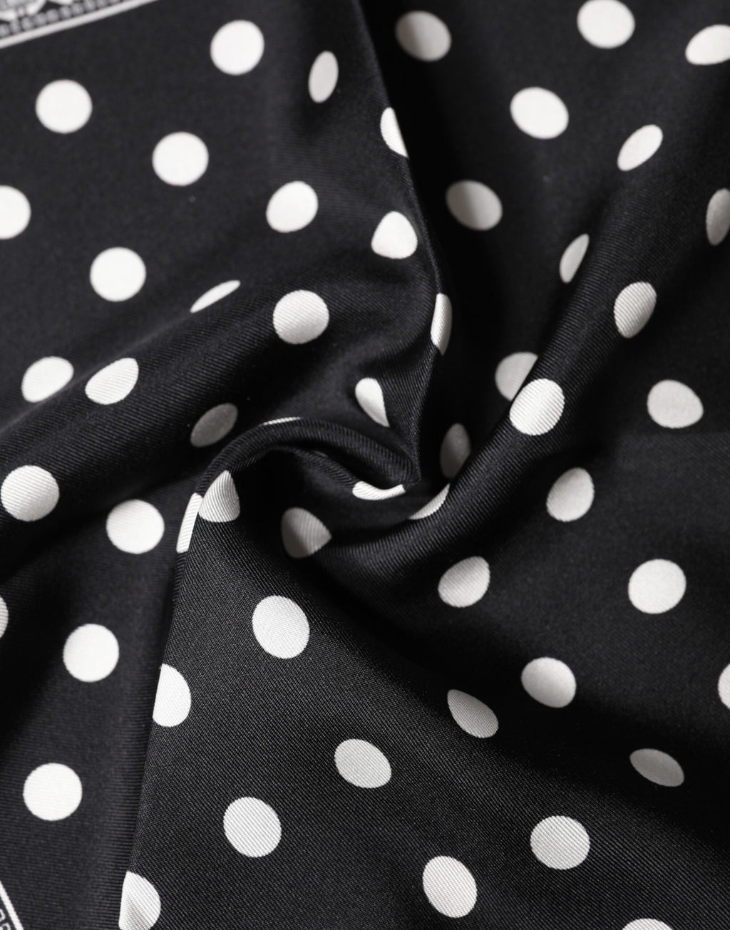Dolce & Gabbana Black Polka Dot Square Handkerchief Scarf