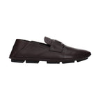 Dolce & Gabbana Brown Leather Slip-On Loafers