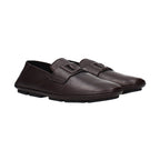 Dolce & Gabbana Brown Leather Slip-On Loafers