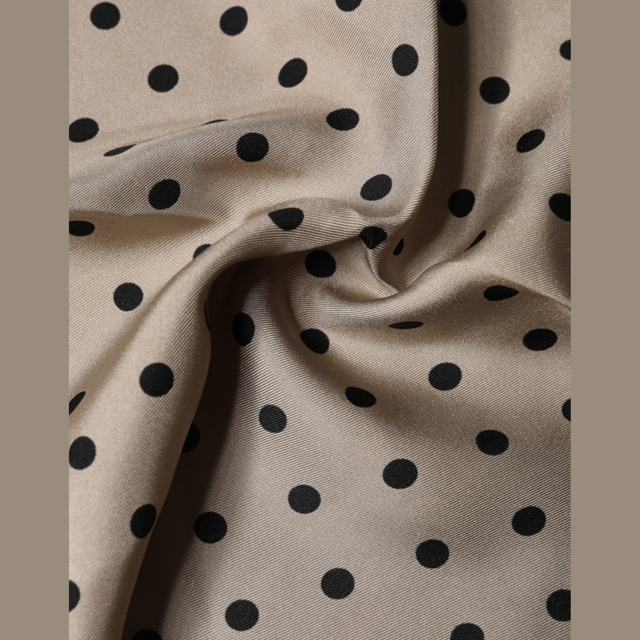 Dolce & Gabbana Brown Polka Dot Square Handkerchief Scarf
