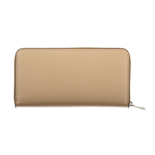 Beige Leather Woman Wallet
