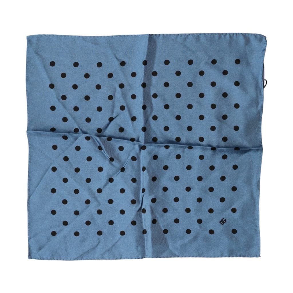 Dolce & Gabbana Blue Polka Dot Square Handkerchief Scarf