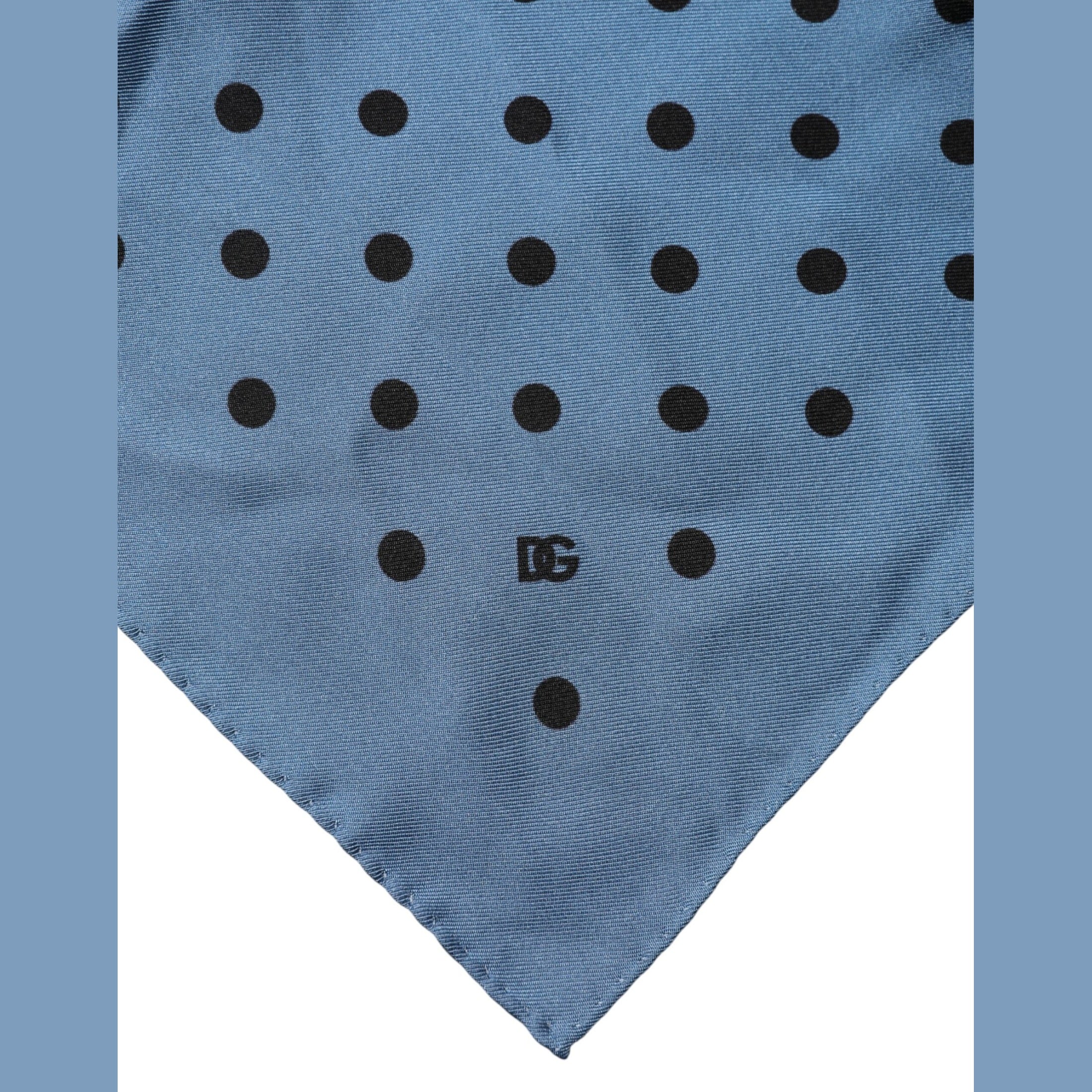 Dolce & Gabbana Blue Polka Dot Square Handkerchief Scarf