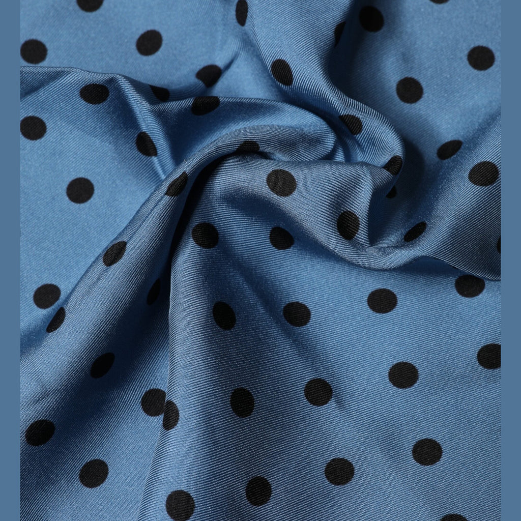 Dolce & Gabbana Blue Polka Dot Square Handkerchief Scarf