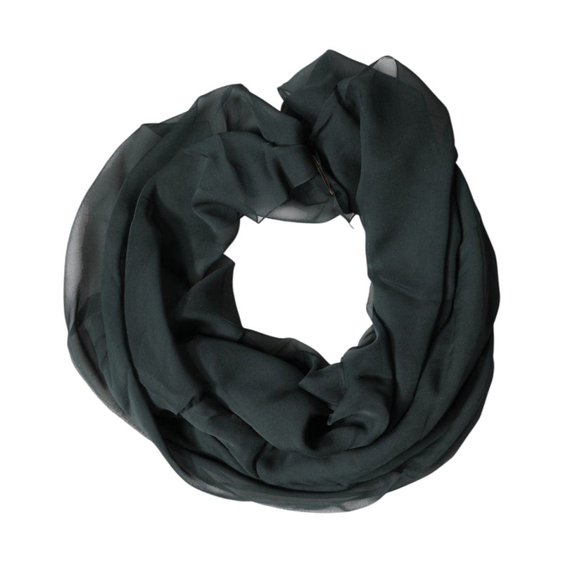 Dolce & Gabbana Dark Green Silk Neck Wrap Foulard  Scarf