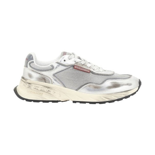 Dsquared² White Calf Leather Bos Taurus Athletic Sneakers