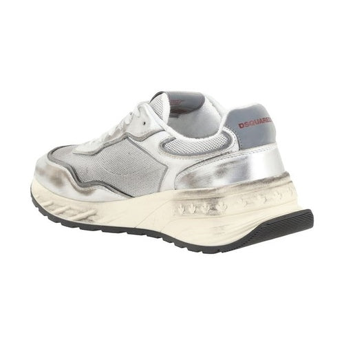 Dsquared² White Calf Leather Bos Taurus Athletic Sneakers