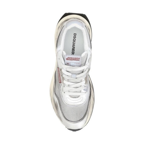 Dsquared² White Calf Leather Bos Taurus Athletic Sneakers