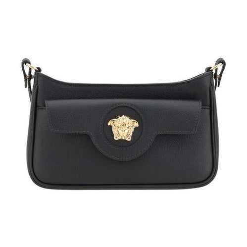 Versace Black Calf Leather Bos Taurus Shoulder Bag