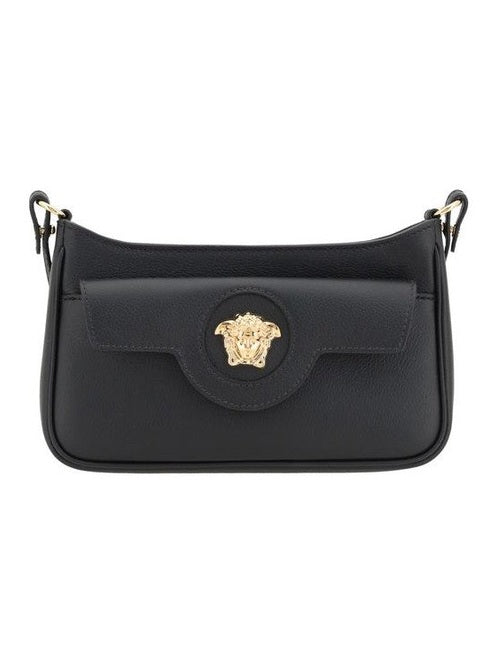 Versace Black Calf Leather Bos Taurus Shoulder Bag