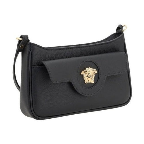 Versace Black Calf Leather Bos Taurus Shoulder Bag